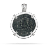 Atocha Coin with Silver  Bezel reverse Habsburg Sheild